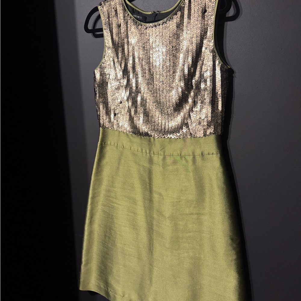 Lafayette 148 New York Gold and Green Wedding Dress